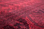 Alastair Red and Black Viscose Area Rug 3x5
