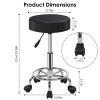Round Bar Stool Height Adjustable Salon Stools Leather Swivel Rolling Chair with Casters 275LBS Load Bearing for Kitchen Bar Dining Office