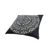 20 x Modern Square Cotton Accent Throw Pillow, Mandala Design Pattern, Black,