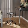 Clyde Adjustable Cushion Seat Swivel Stool; Charcoal and Chrome