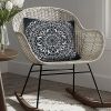 20 x Modern Square Cotton Accent Throw Pillow, Mandala Design Pattern, Black,