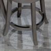 30" Bar Stool, Weathered Gray Finish, Charcoal Fabric Seat