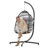 Indoor Outdoor Patio Hanging Egg Chair Wicker Swing Hammock with Stand