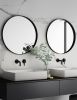 ONLY PICK UP 24" Metal Round Wall Mirror Black Bathroom Entryway Mirror