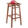 Carter Square Seat Bar Stool; Teak
