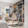 Indoor Outdoor Patio Hanging Egg Chair Wicker Swing Hammock with Stand