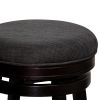 30" Bar Stool, Espresso Finish, Charcoal Fabric Seat
