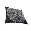 20 x Modern Square Cotton Accent Throw Pillow, Mandala Design Pattern, Black,