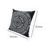 20 x Modern Square Cotton Accent Throw Pillow, Mandala Design Pattern, Black,