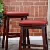 30" Bar Stool, Espresso Finish, Burgundy Leather Seat