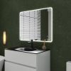 36 x 28 in. Large Rectangular Frameless Wall-Mount Anti-Fog LED Light Bathroom Vanity Mirror