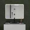 36 x 28 in. Large Rectangular Frameless Wall-Mount Anti-Fog LED Light Bathroom Vanity Mirror