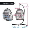 Indoor Outdoor Patio Hanging Egg Chair Wicker Swing Hammock with Stand