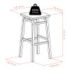 Carter Square Seat Bar Stool; Teak