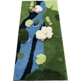 Irregular Shaped Leisure Living Room Carpet (Option: Summer verdant-70X140CM)