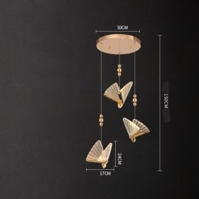 Butterfly Chandelier Bedside Enamelled Dining Hall Staircase (Option: Clear 3head disc-Neutral light)