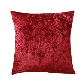 Ice Velvet Pillow Cushion Bedroom (Option: Bright red-Pillow case-30x50cm)